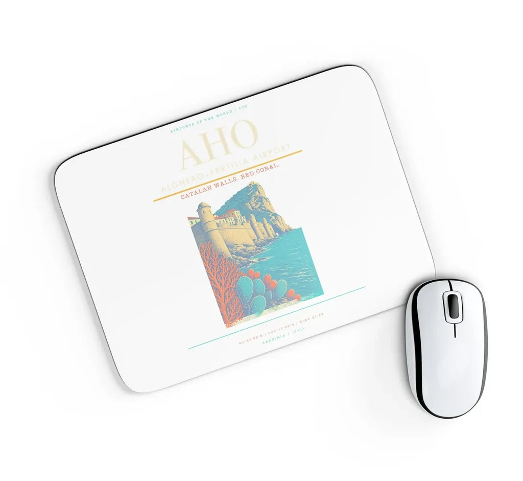 AlgheroFertilia Airport AHO Mouse-Pad Rectangle - White