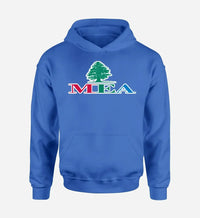 Thumbnail for Middle East Airlines(MEA) logo printed on blue hoodie