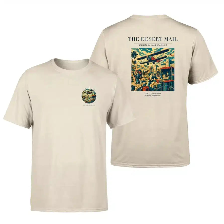 VINTAGE G4020 - The Desert Mail - Double-Side T-Shirt design on beige double side t shirt