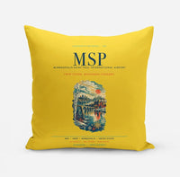Thumbnail for Minneapolis-Saint Paul International Airport (MSP) design on yellow pillow