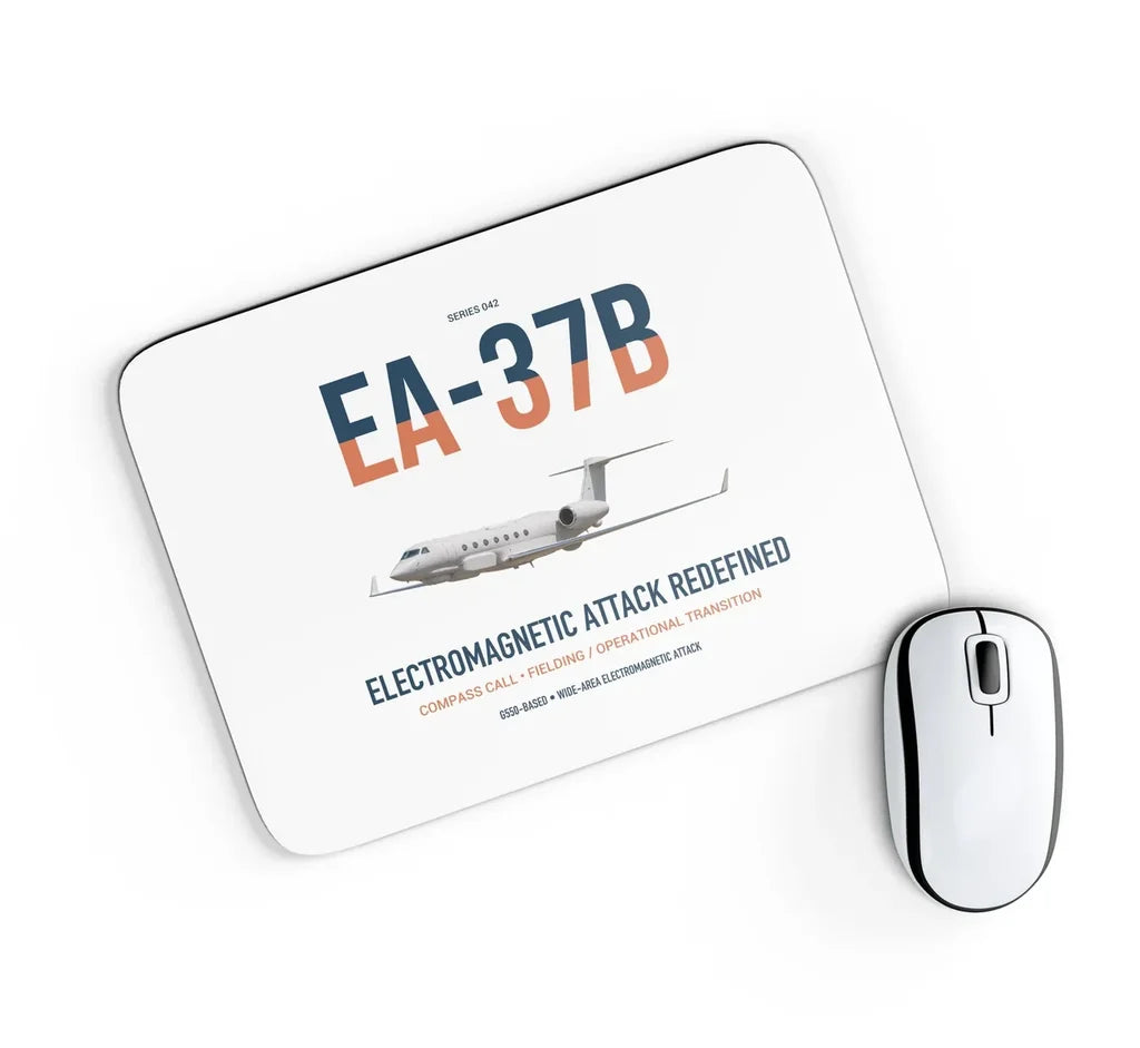 EA-37B Compass Call design on white rectangle mouse pad