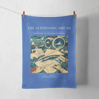Thumbnail for VINTAGE G4128 - The Supersonic Dream - Designed Towels design on blue