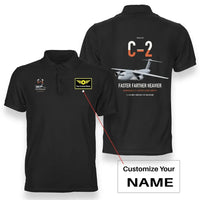 Thumbnail for Kawasaki C-2 design on black+name double-side polo t-shirt, double-side print