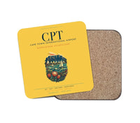 Thumbnail for Cape Town International Airport (CPT) design on yellow 1 piece coaster
