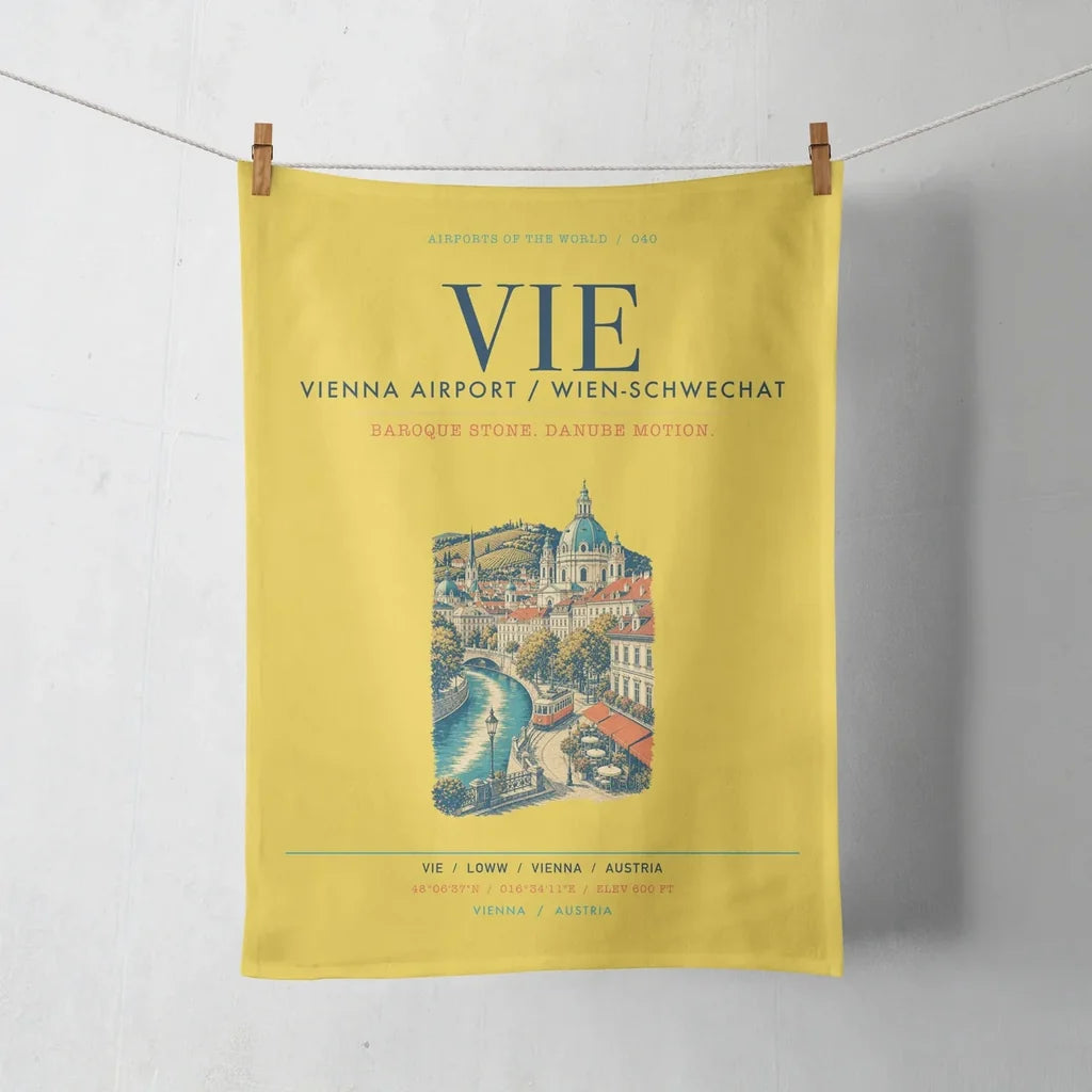 Vienna Airport (VIE) design on yellow towel