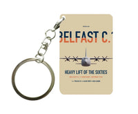 Thumbnail for Short Belfast C.1 design on beige designed key chain, double-side print