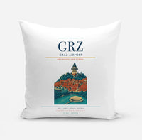 Thumbnail for Graz Airport (GRZ) design on white pillow