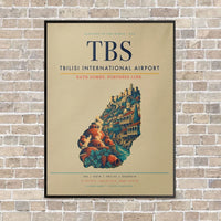 Thumbnail for Tbilisi International Airport TBS vertical canvas print - framed - beige background
