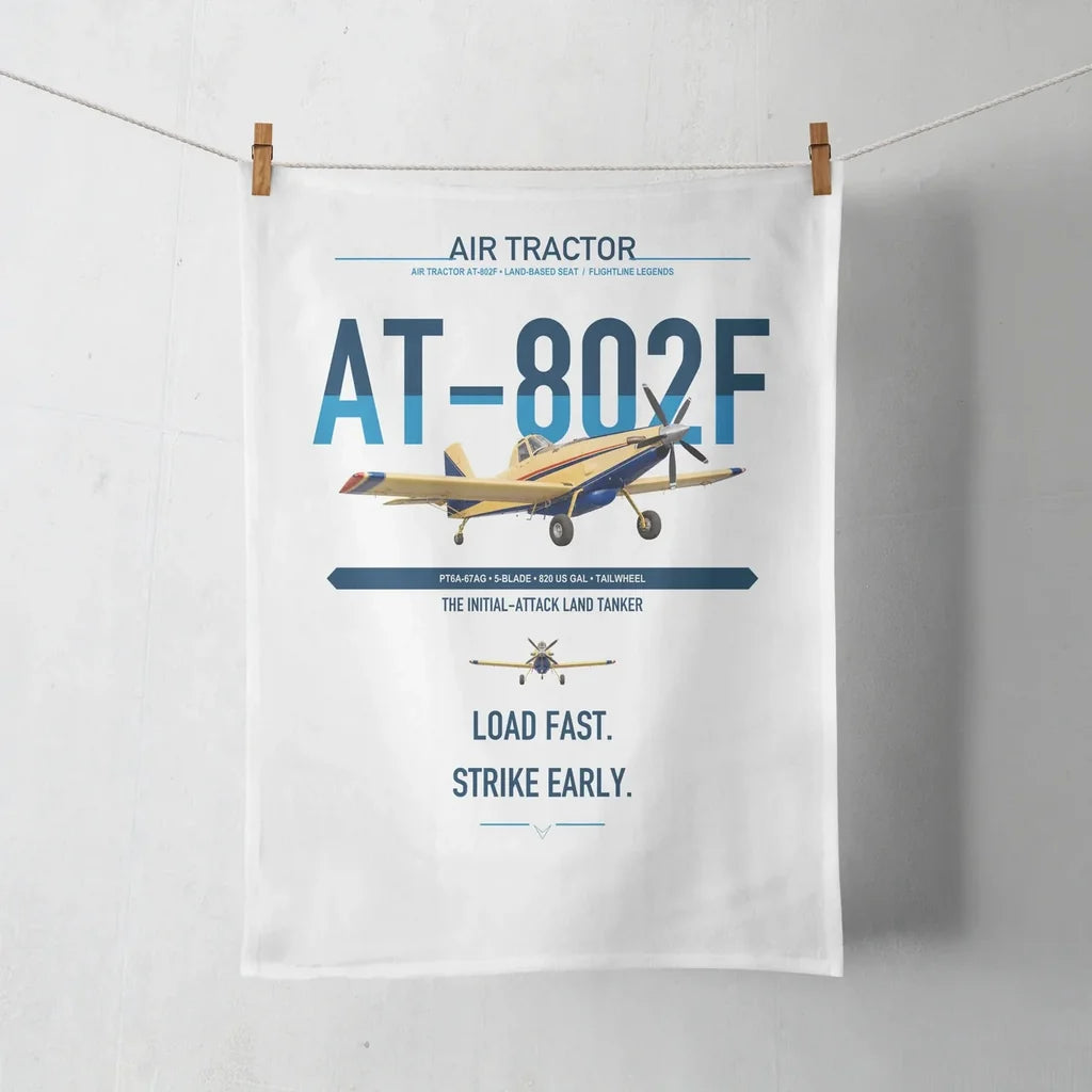 Air Tractor AT-802F design on white towel