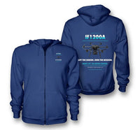 Thumbnail for Inspired Flight IF1200A design on blue zipped hoodie