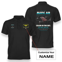 Thumbnail for DJI Mavic Air design on black polo with custom name badge