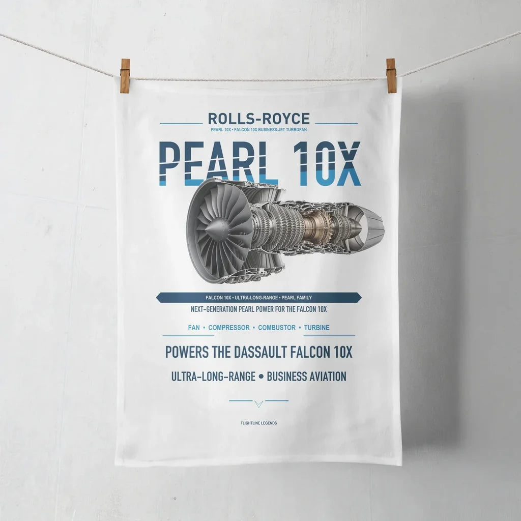PEARL 10X design on white towel