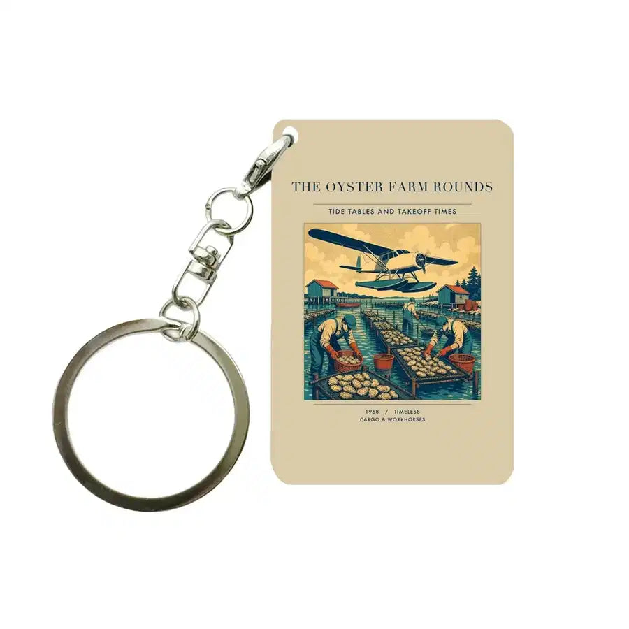 VINTAGE G4446 - The Oyster Farm Rounds - Designed Key Chain design on beige