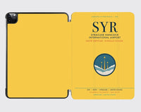 Thumbnail for Syracuse Hancock International Airport (SYR) design on yellow ipad tablet case