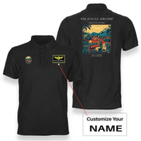 Thumbnail for VINTAGE G4524 - The Jungle Airstrip - Double-Side Polo T-Shirt design on black+name