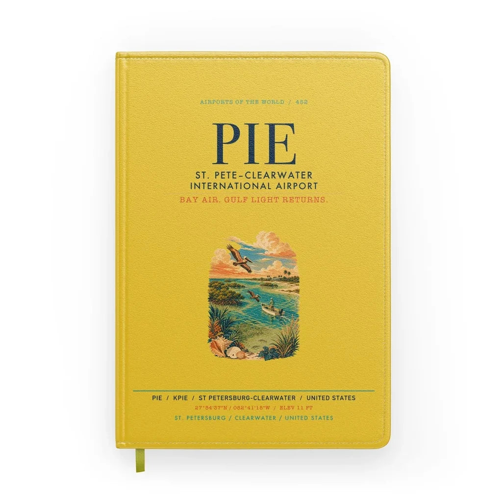 St. Pete–Clearwater International Airport (PIE) design on yellow notebook