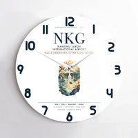 Thumbnail for Nanjing Lukou International Airport (NKG) design on white no frame wall clock