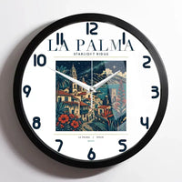 Thumbnail for LA PALMA - Poster - Wall Clock Framed - White