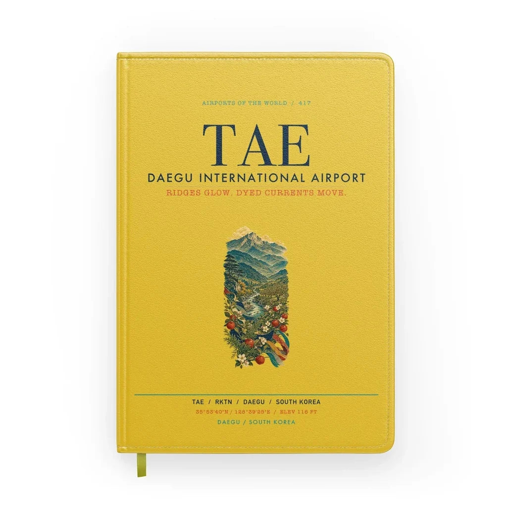 Daegu International Airport (TAE) design on yellow notebook