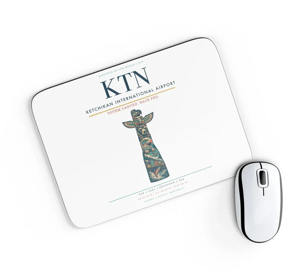 Ketchikan International Airport (KTN) design on white rectangle mouse pad