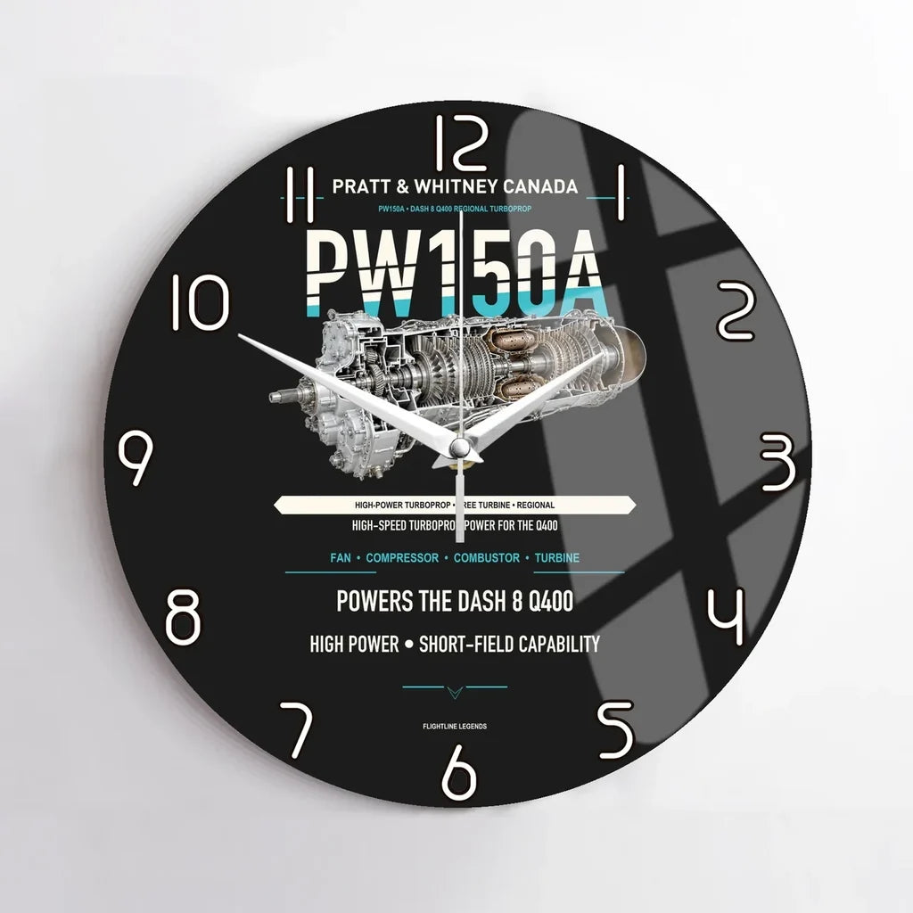 PW150A design on black no frame wall clock