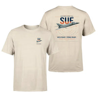 Thumbnail for Dassault Super Étendard design on beige t-shirt, double-side print