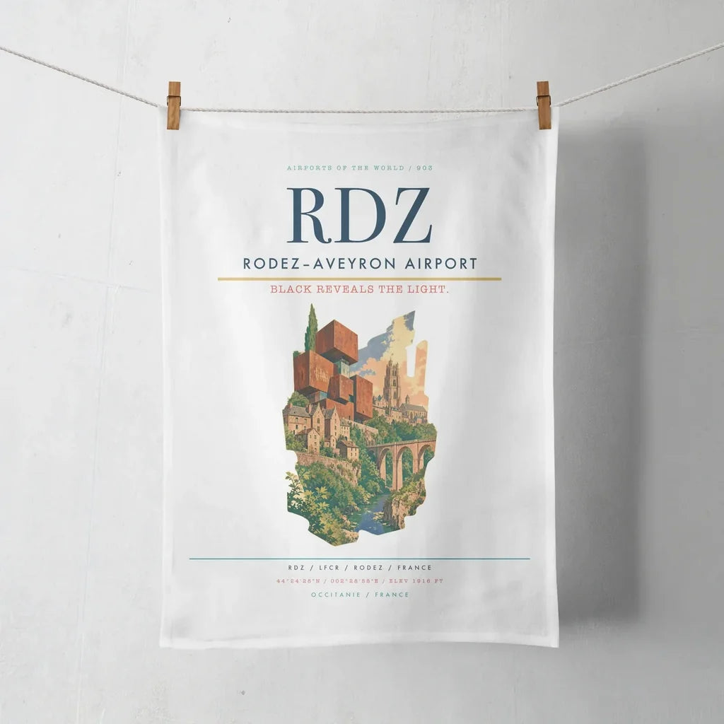 Rodez–Aveyron Airport (RDZ) design on white towel