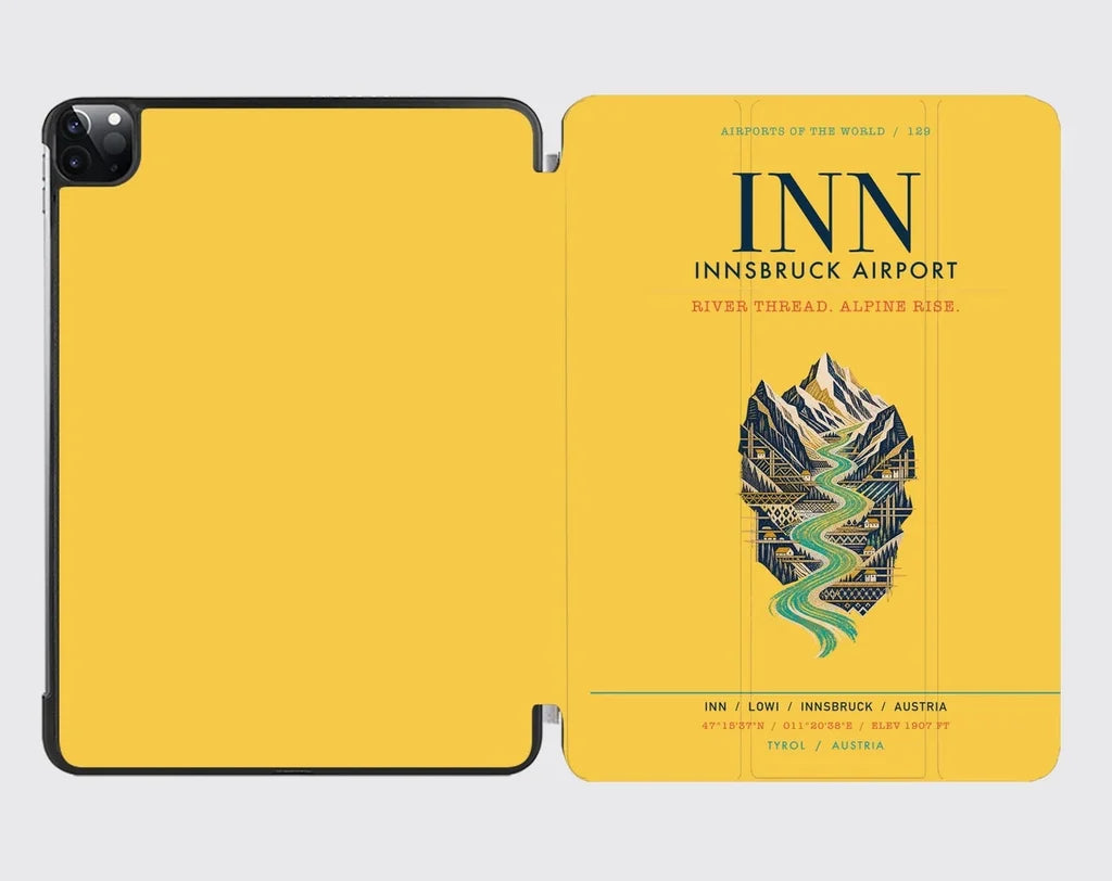 Innsbruck Airport (INN) design on yellow ipad tablet case