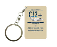 Thumbnail for Cessna Citation CJ2+ design on beige designed key chain, double-side print