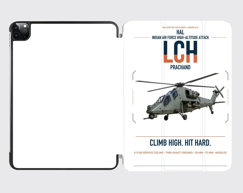 HAL LCH Prachand design on white ipad tablet case