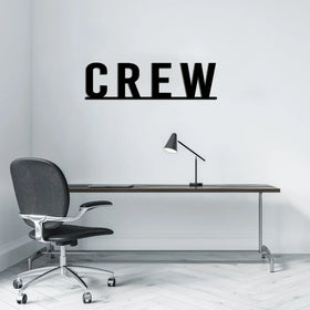 CREW & Text Wall Metal Signs
