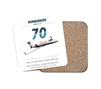 Thumbnail for Bombardier Learjet 70 design on white 1 piece coaster