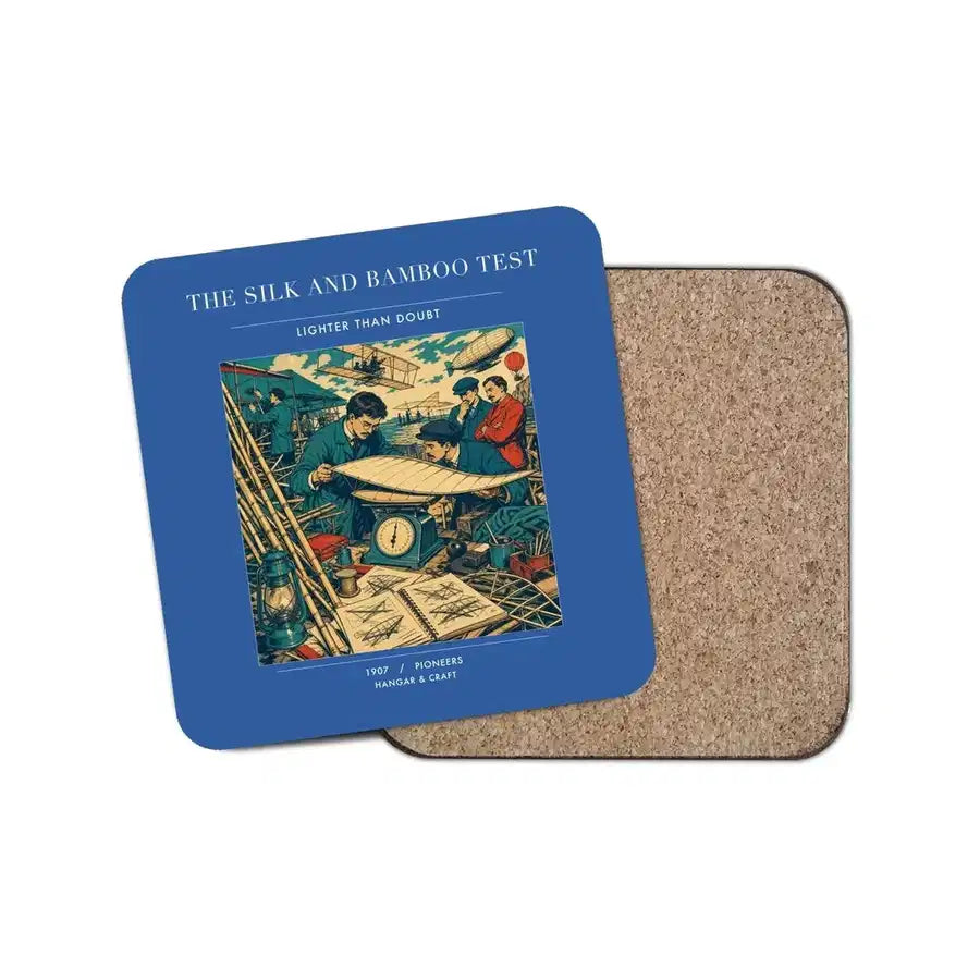 The Silk And Bamboo Test - Designed Coasters design on blue 1-piece