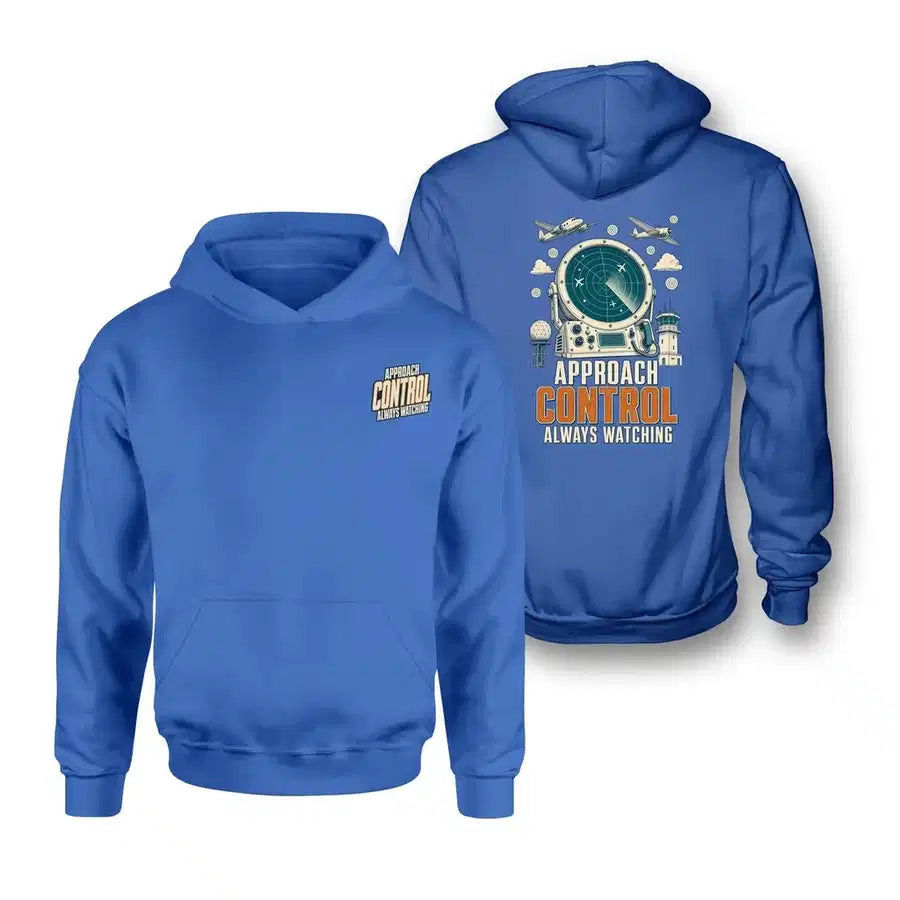 SIGNAL 317 - Approach Control Always Watching - Double-Side Hoodie design on blue double side hoodie