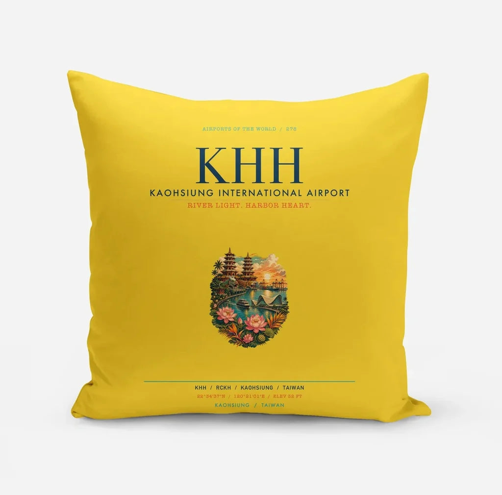 Kaohsiung International Airport (KHH) design on yellow pillow