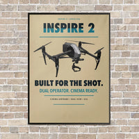 Thumbnail for DJI Inspire 2 vertical canvas print - framed - beige background