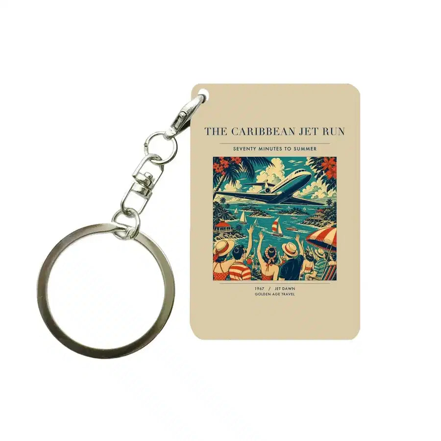 VINTAGE G4122 - The Caribbean Jet Run - Designed Key Chain design on beige