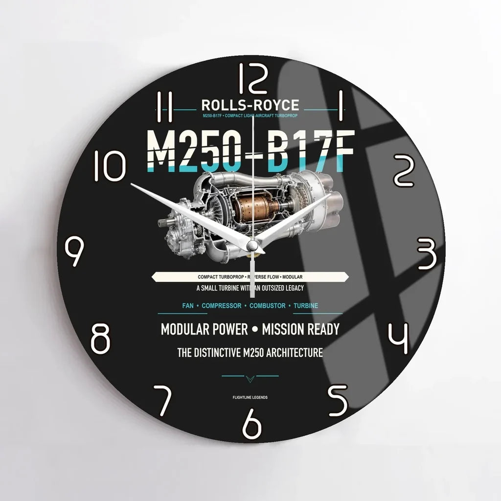 M250-B17F design on black no frame wall clock