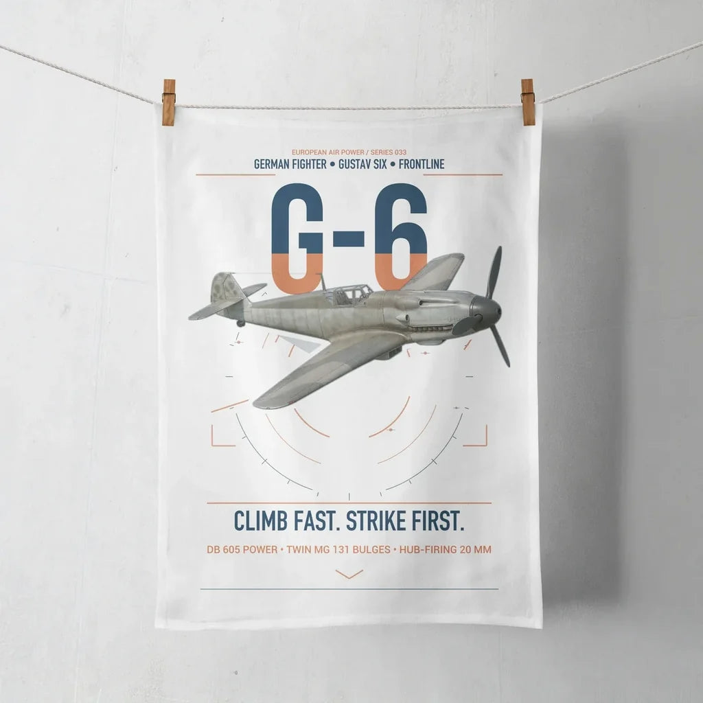 Messerschmitt Bf 109G-6 design on white towel