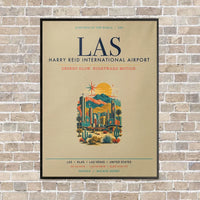 Thumbnail for Harry Reid International Airport Las Vegas LAS vertical canvas print - framed - beige background