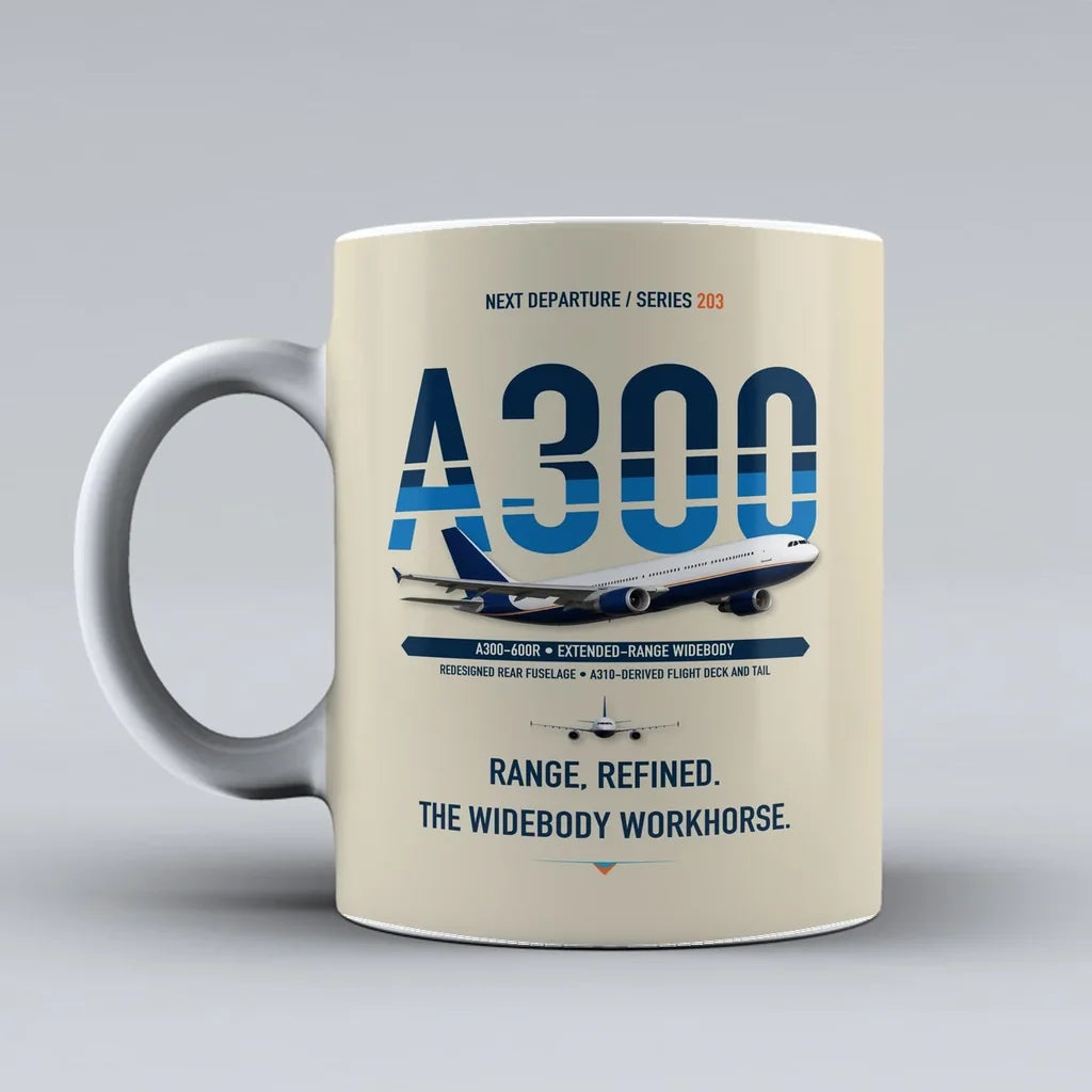 A300-600R Mug design on beige airbus
