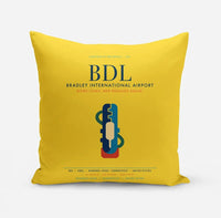 Thumbnail for Bradley International Airport (BDL) design on yellow pillow