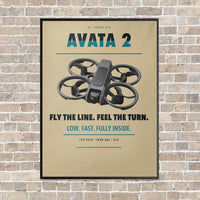 Thumbnail for DJI Avata 2 vertical canvas print - framed - beige background