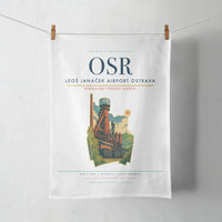 Thumbnail for Leoš Janáček Airport Ostrava (OSR) design on white towel