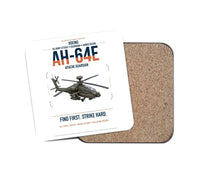 Thumbnail for Boeing AH-64E Apache Guardian design on white 1 piece coaster