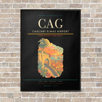 Thumbnail for Cagliari Elmas Airport CAG - Canvas Framed - Black