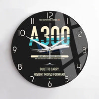Thumbnail for Airbus A300-600F design on black no frame wall clock