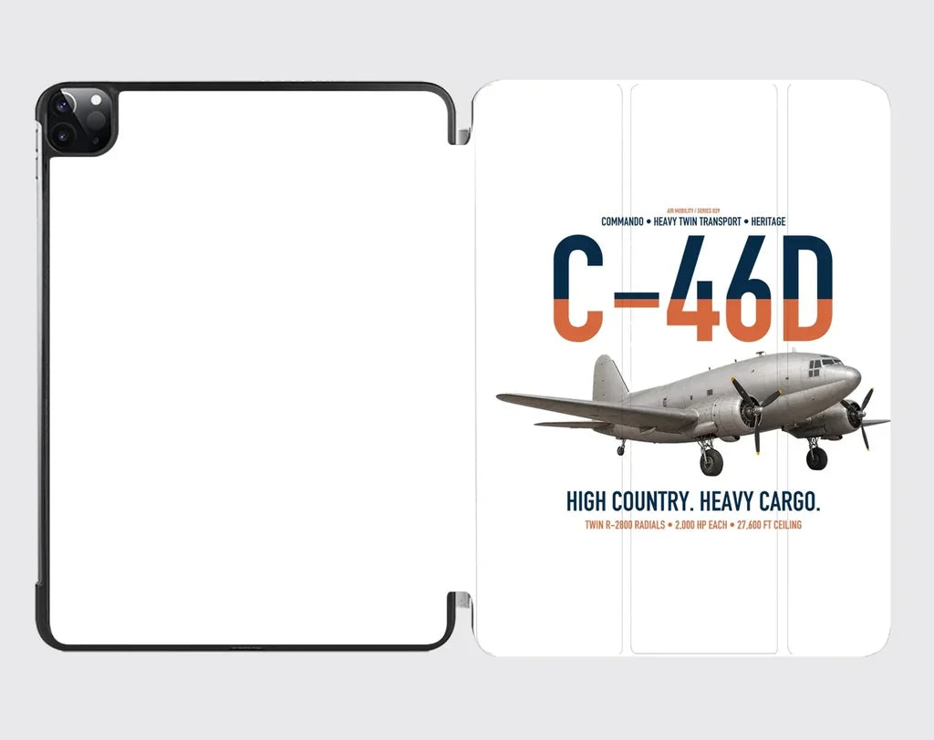 C-46D Commando design on white ipad tablet case