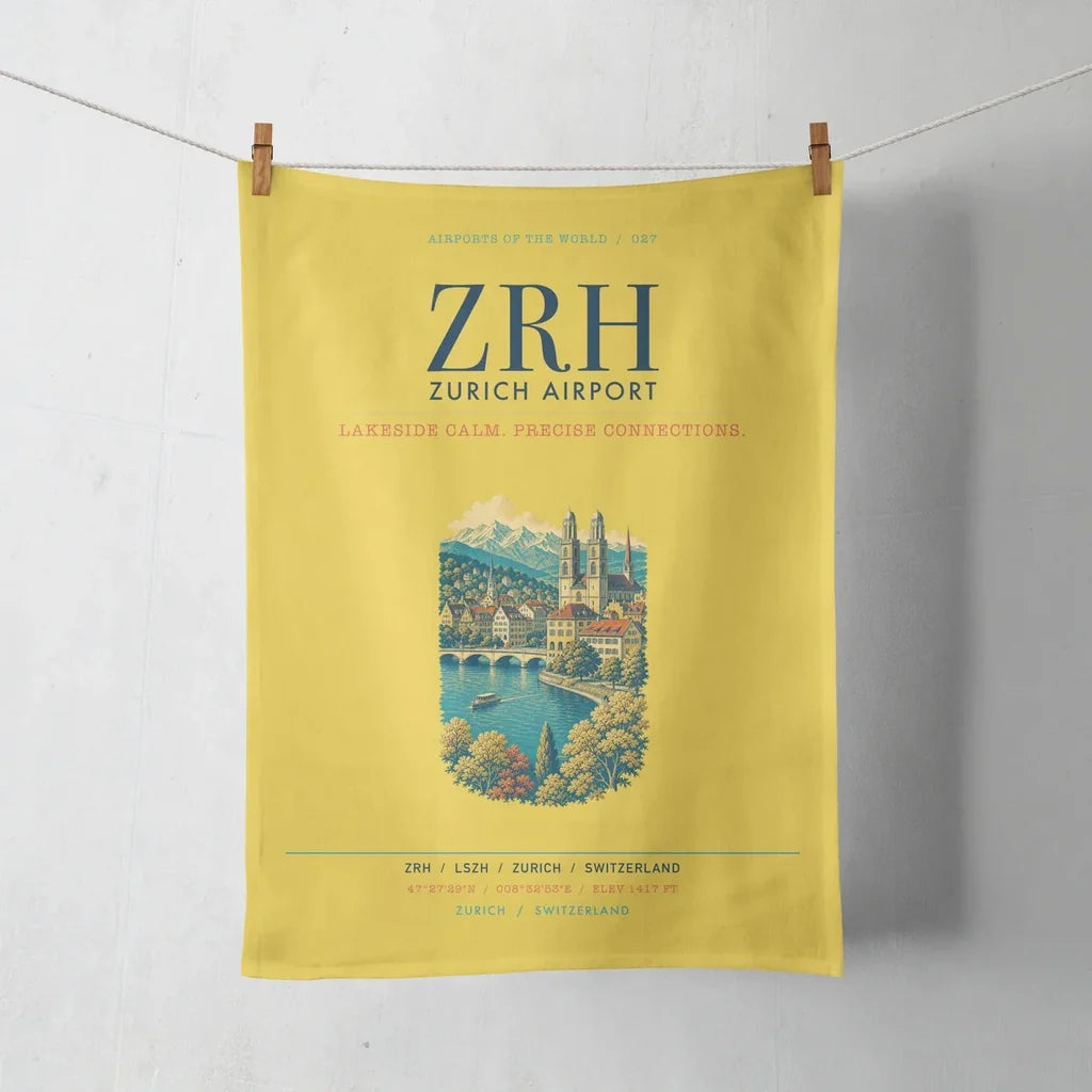 Zurich Airport (ZRH) design on yellow towel