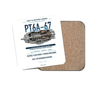 Thumbnail for PT6A-67 design on white 1 piece coaster